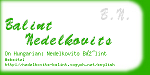 balint nedelkovits business card